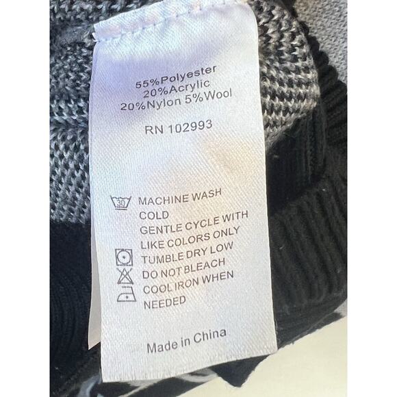 Marissa Webb Camo Sweater Black Grey Cropped Streetwear Urban, Size XS Oversized - Picture 6 of 8